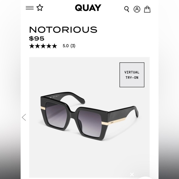Quay Australia Notorious Square Black Frame/Smoke Lenses!!! NEW!!! 🖤🕶️🖤 - Picture 3 of 4